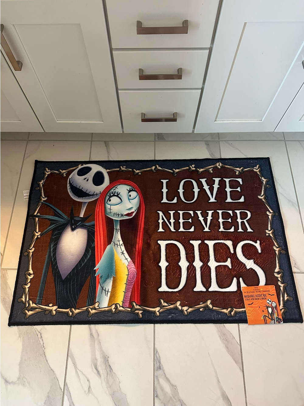 Disney Nightmare Before Christmas Love Never Dies Accent Rug 27x42" Jack & Sally